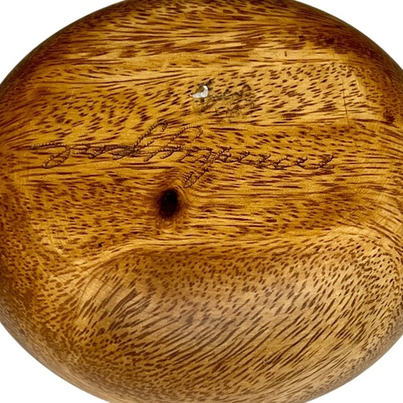 Handmade Wooden Painted Small Bowl Trinket Jewelry Keys Boho Whimsy - Picture 3 of 6